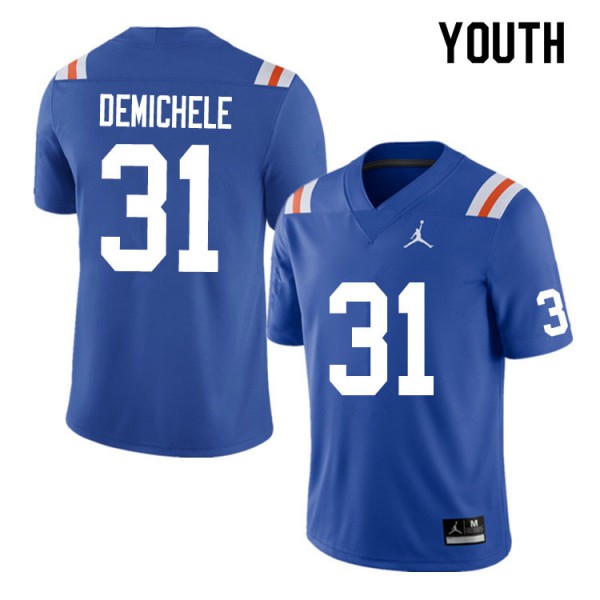 Youth #31 Chase DeMichele Florida Gators College Football Jerseys Throwback